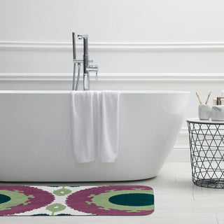 34" x 21" Boho Bathmat, Green