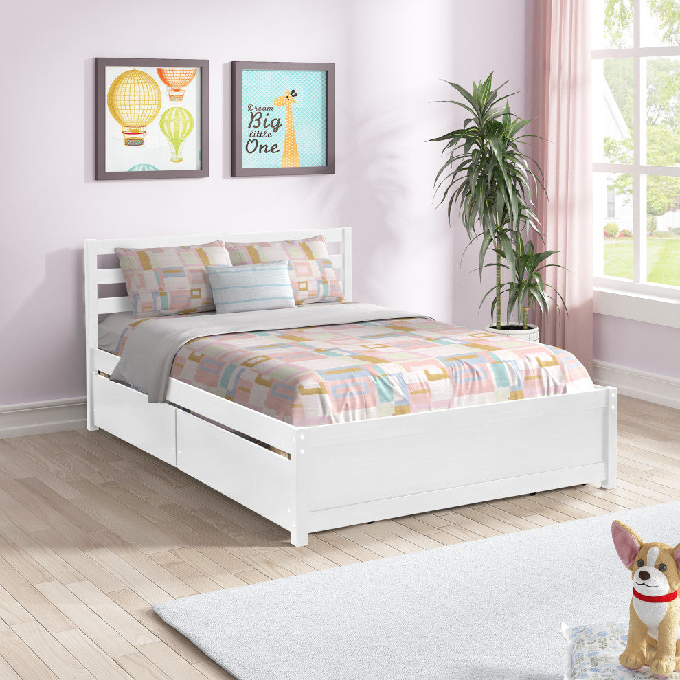 Gewnee Full Size Wood Platform Bed Frame