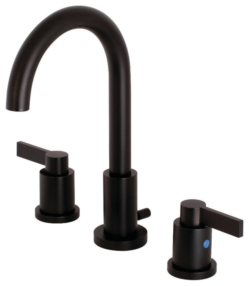 Widespread Bathroom Faucet, Brass Pop-Up, Matte Black