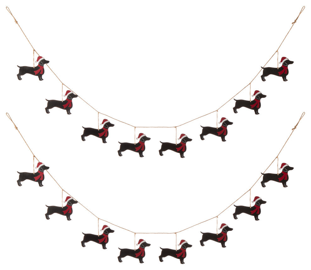 2pk 6'L Metal Christmas Dog Garland