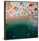 "Packed Beach" Floater Framed Painting Print on Canvas, 18"x18"