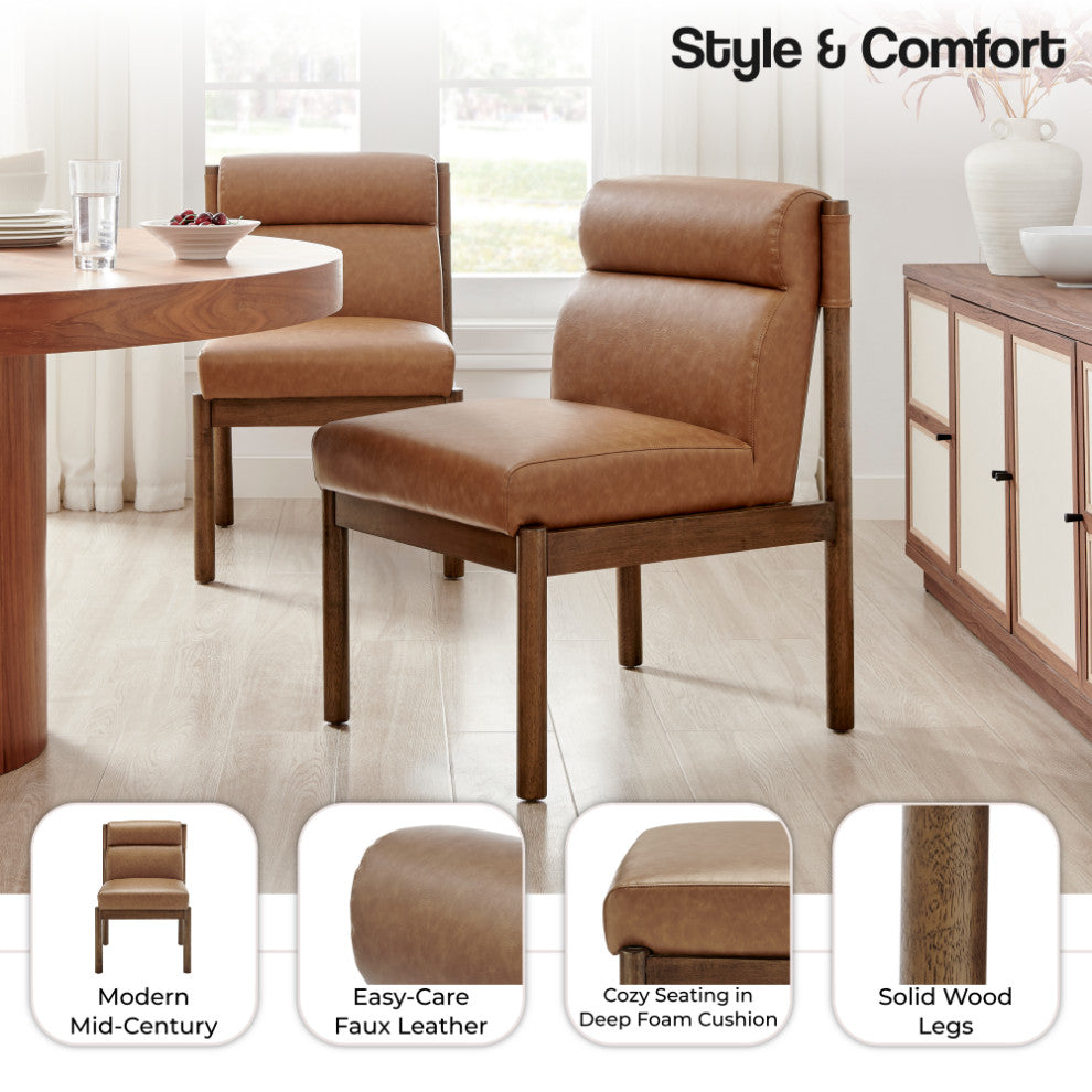 Micah Dining Side Chair, Vintage Cider, Faux Leather