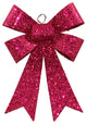 Sequin and Glitter Bow Christmas Ornament, Cerise Pink, 7"