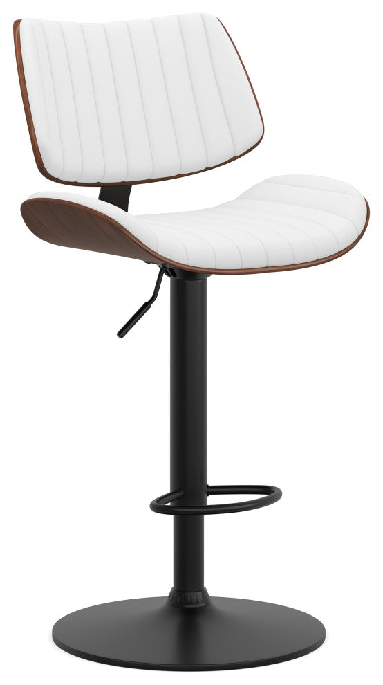 Novak Adjustable Swivel Bar Stool, White
