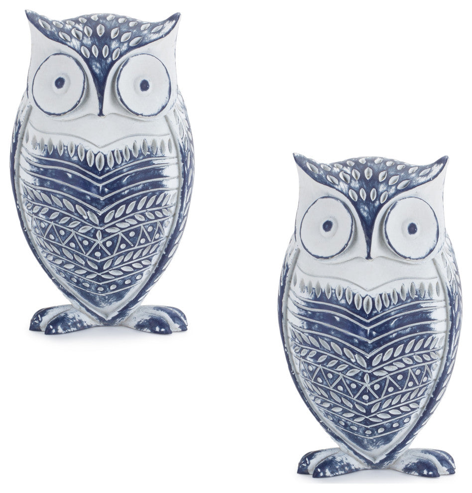 Owl Figurine, 2-Piece Set