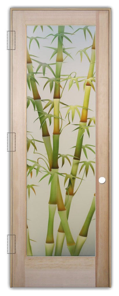 Interior Prehung Door or Interior Slab Door - Bamboo Shoots II Green -...