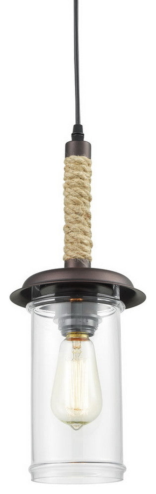 Vintage Style Glass With Hemp Rope Pendant Lighting