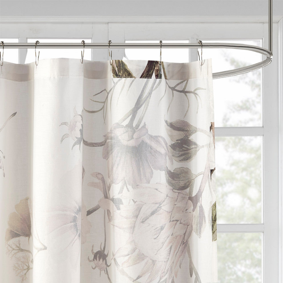 Madison Park Cassandra Blush Floral Shower Curtain
