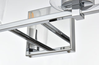 4 Light Chrome And Clear Bath Sconce