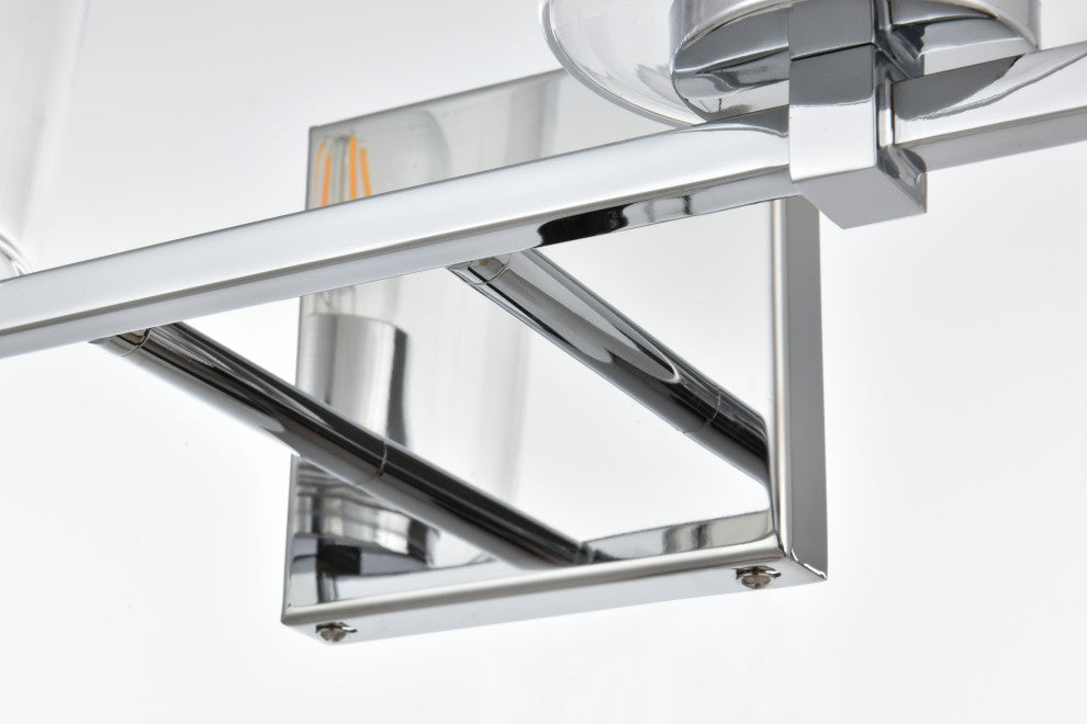 4 Light Chrome And Clear Bath Sconce