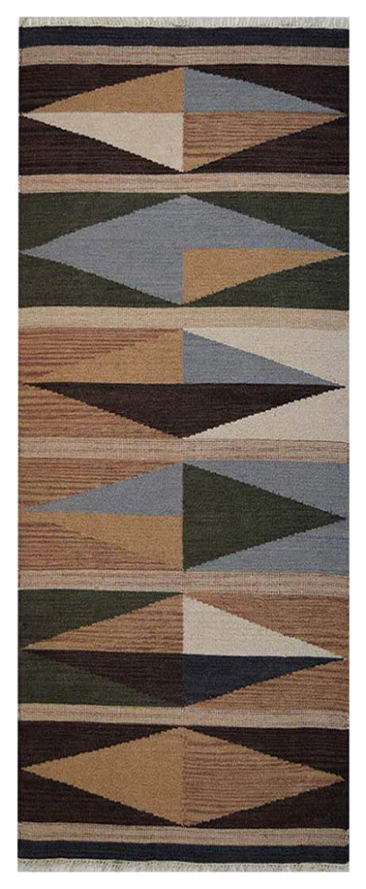 HAND WOVEN FLAT WEAVE KILIM WOOL ECO-FRIENDLY AREA RUGS-Contemporary,Multicolor