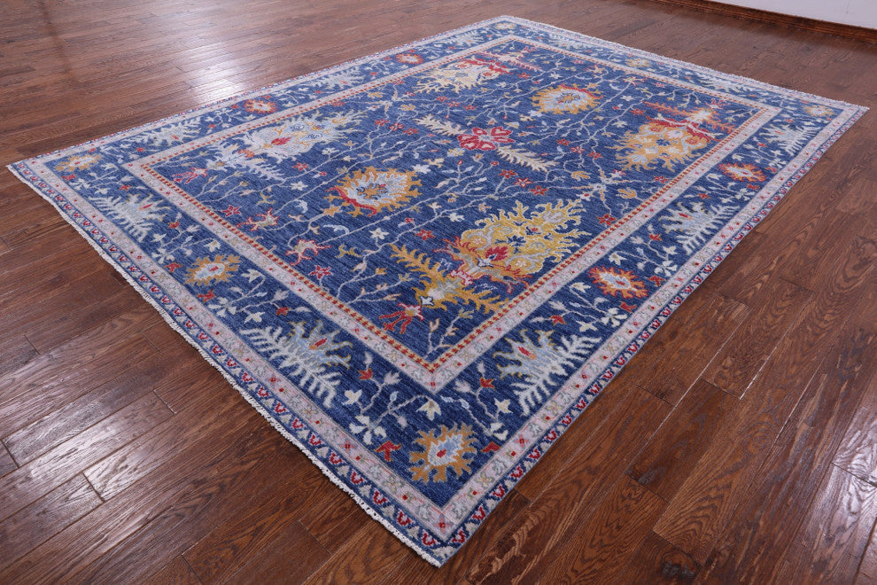 8' 10" X 11' 11" Handmade Turkish Oushak Wool Rug - Q13373