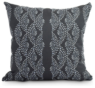 Dotted Decor Black Stripe Print Decorative Outdoor Throw Pillow, 20"