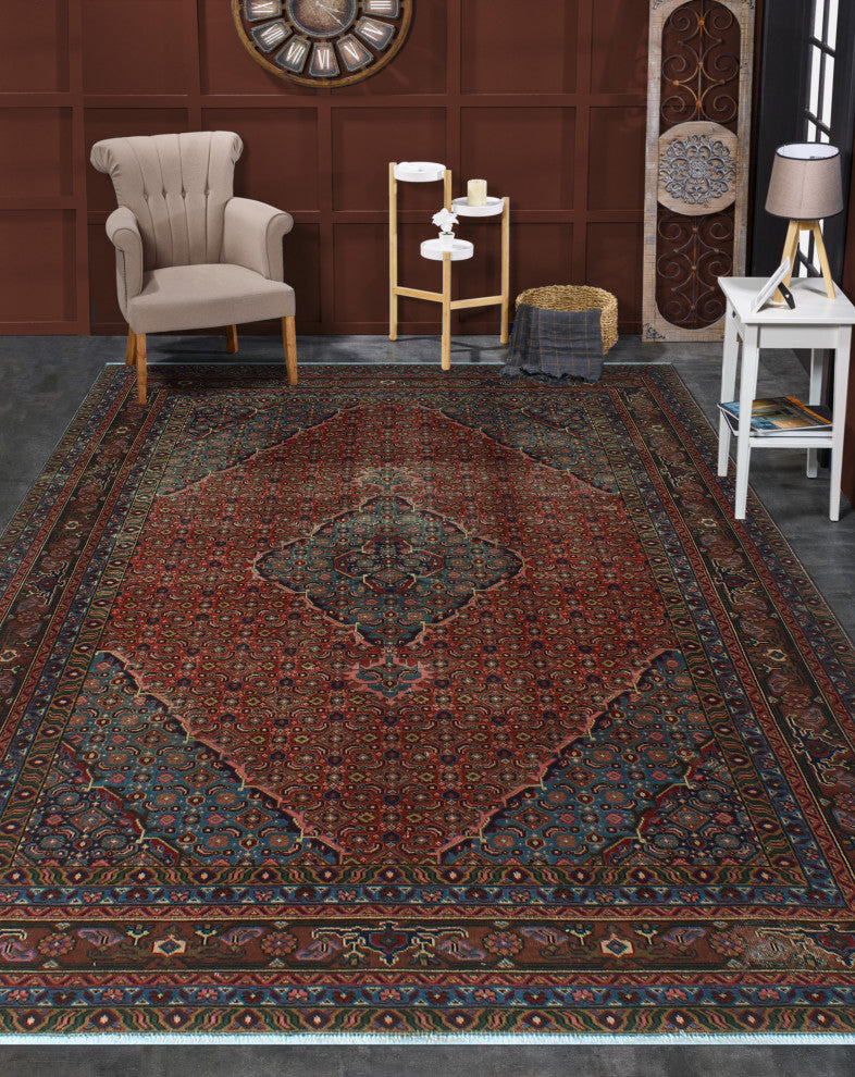 Fine Vintage Distressed Preston Rust Rug