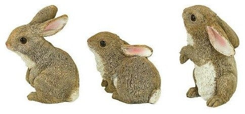 Set of 6 Baby Bunny Rabbit Den Statues