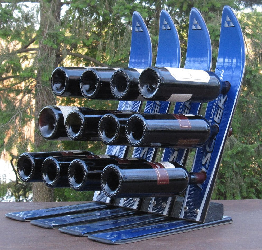 Snow Ski Wine Rack, 12 Bottle