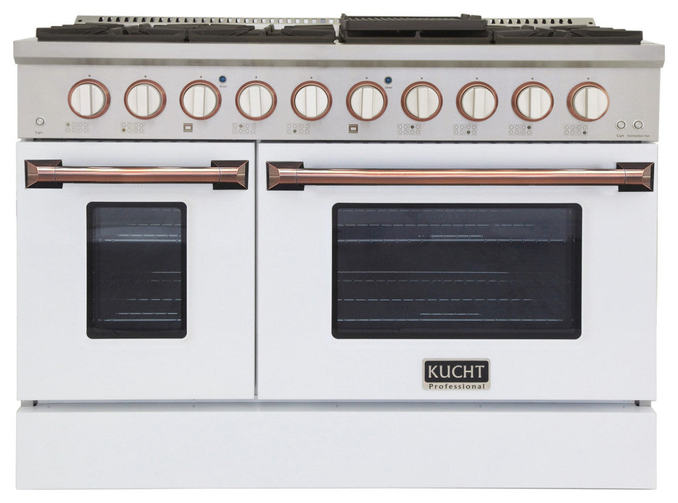 KUCHT Professional 48" 6.7 cu. ft. Range Cust, White Rose, Natural Gas