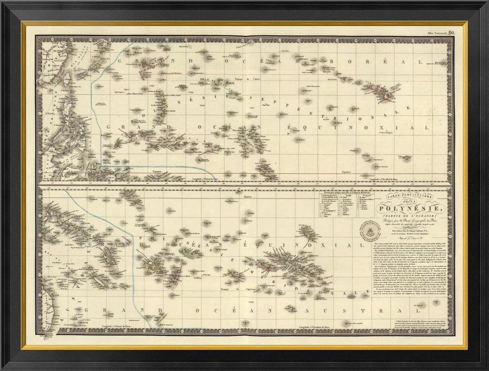 "Polynesia, 1827" Framed Canvas Giclee by Adrien Hubert Brue, 40x31"