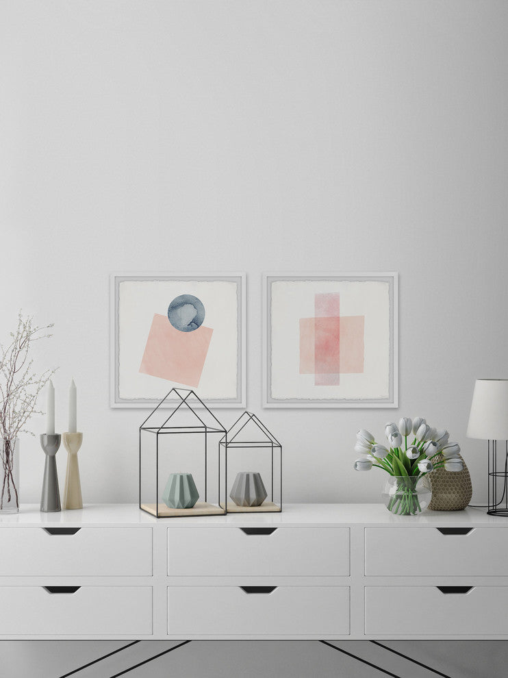 Peaches and Shapes Diptych, 36"x18"