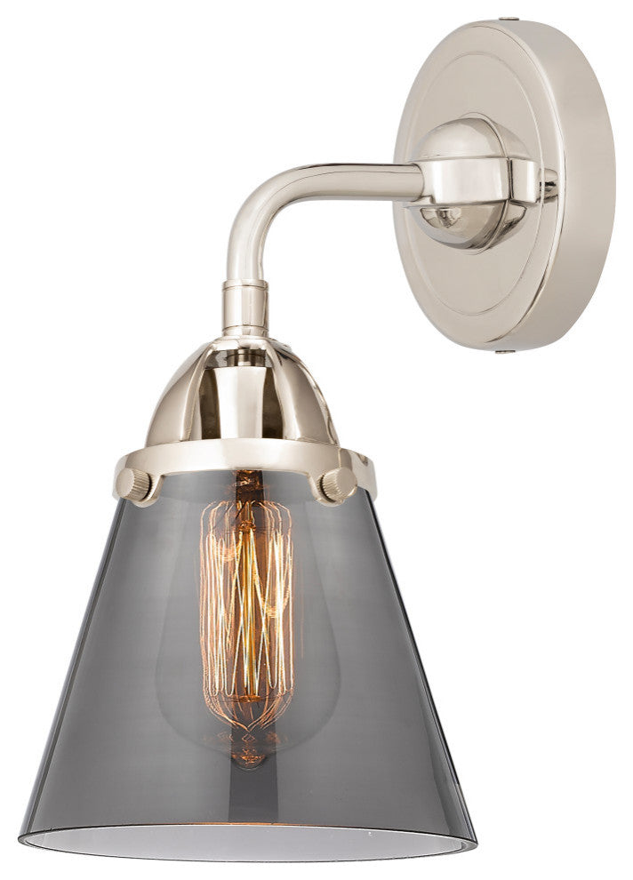Small Cone Sconce, Polished Nickel, Plated Smoke, Plated Smoke