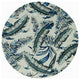 3' X 5' Grey Or Blue Tropical Leaves Wool Area Rug