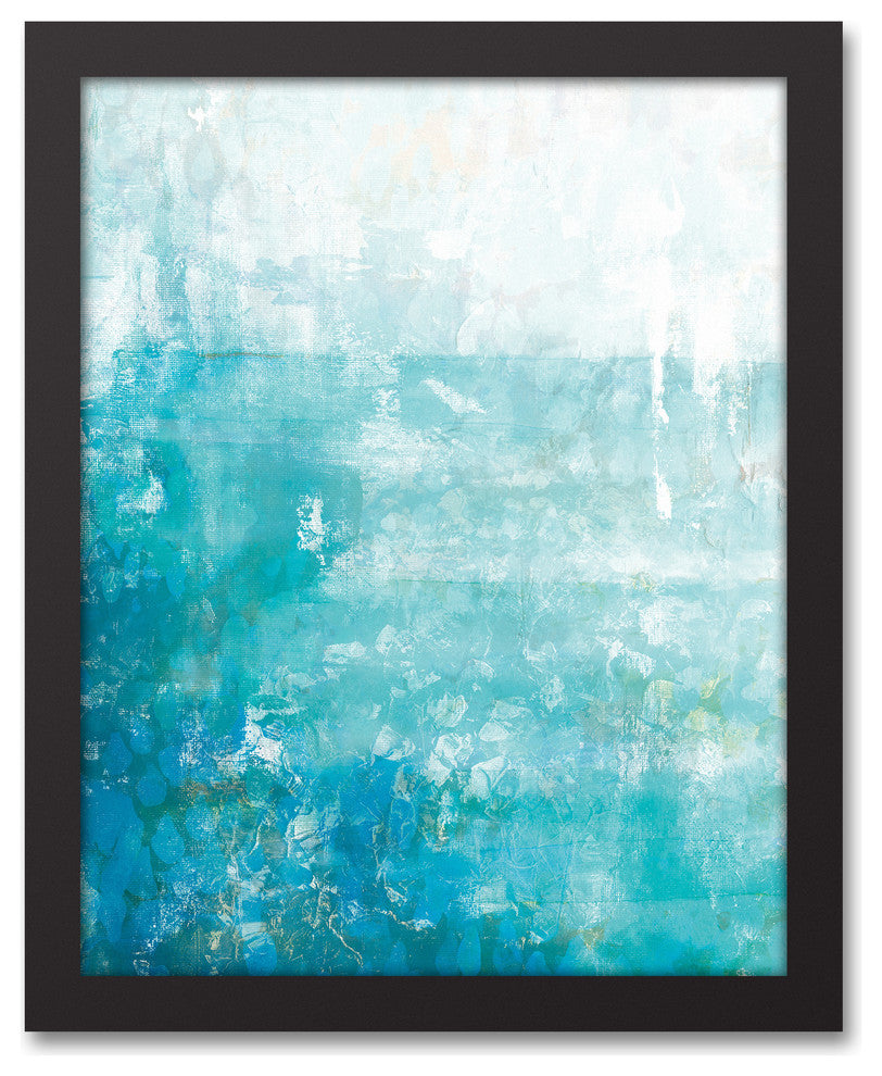 Rising Tide Abstract 11x14 Black Framed Canvas