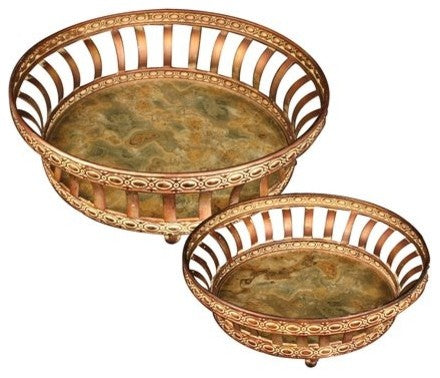 Sterling Industries Multi Set of 2 Round Appaloosa Trays