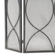 Laylah Modern Three Panel Iron Firescreen, Black Silver Finish