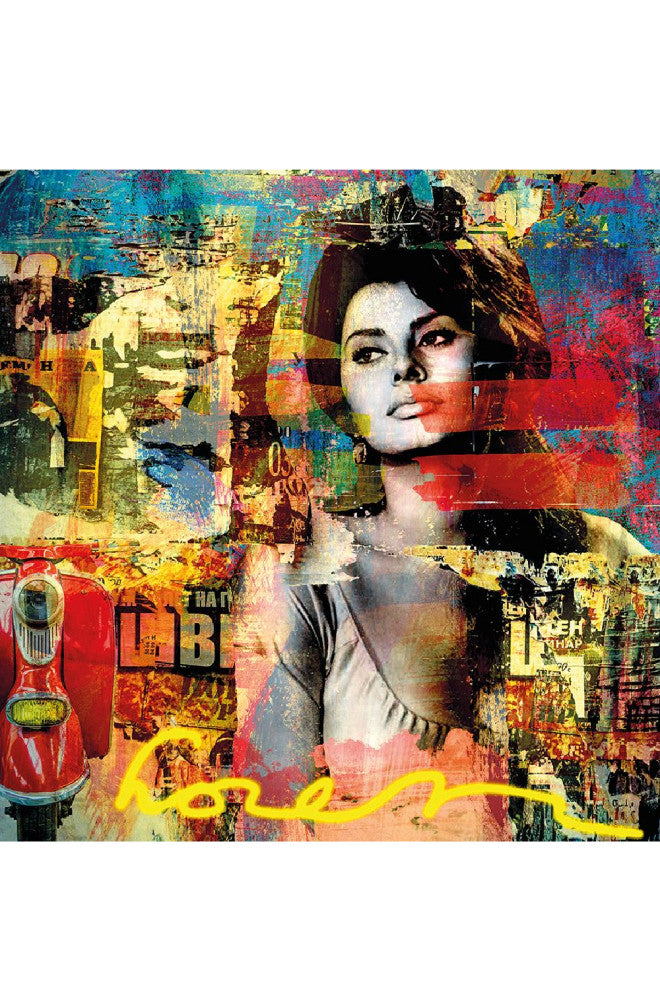 Movie Star Multicolored Photographic Art | Andrew Martin Sophia Loren, Large