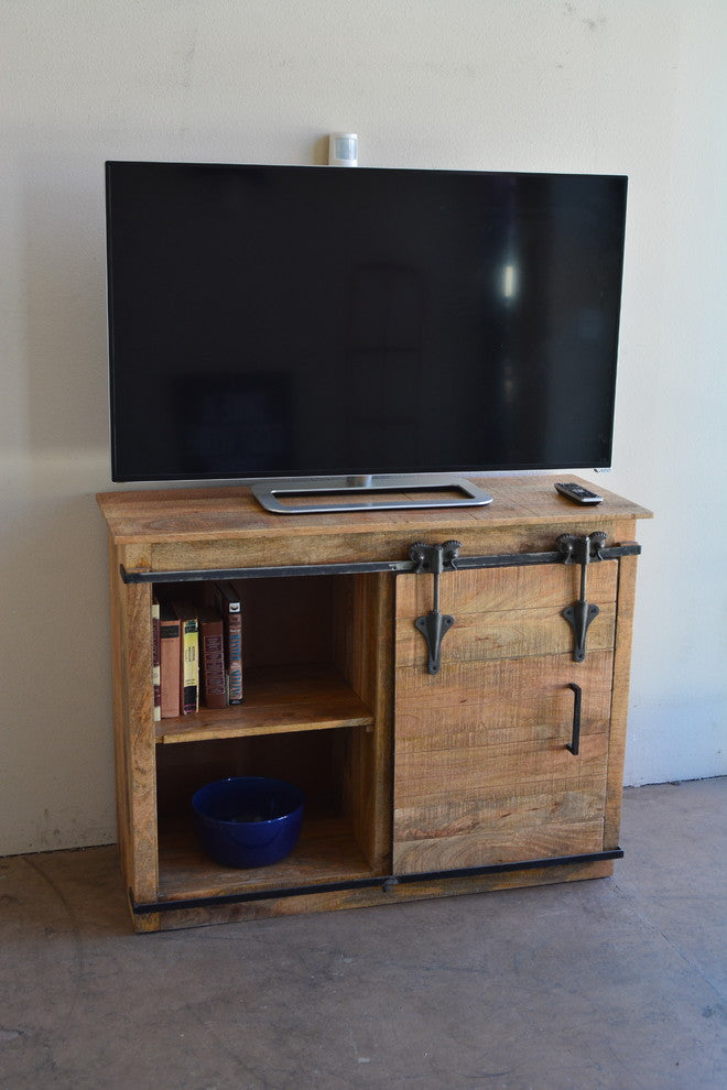 Farmhouse Sliding Barn Door TV Stand