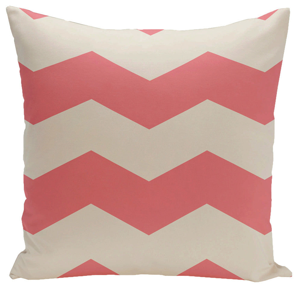 Geometric Decorative Pillow, Coral Latte, 26"x26"