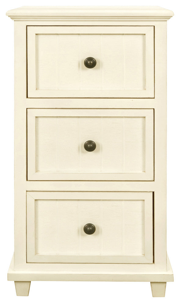 Egg Shell Three Drawer Side Table 13"Wx30"H16"D