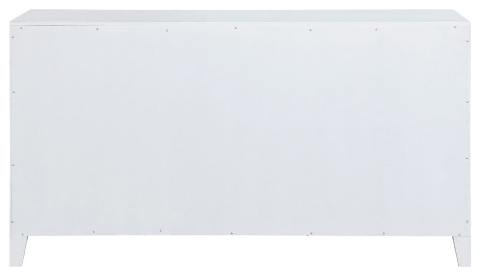 Bernie Contemporary White Dresser with Gold Handles
