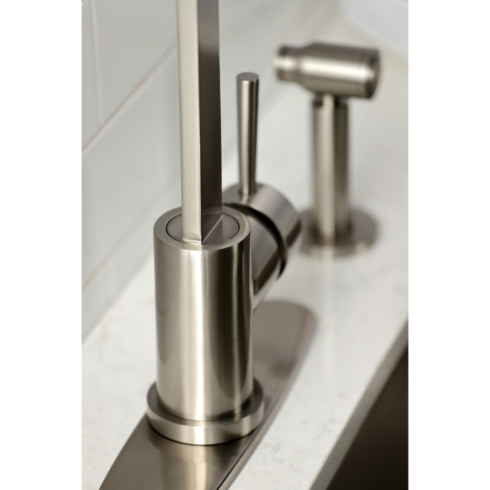 LS8718DLBS Single-Handle Kitchen Faucet With Brass Sprayer, Brushed Nickel