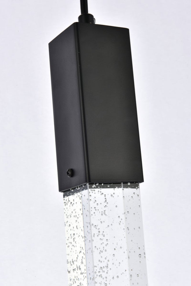 Elegant Lighting Weston 1-Light Modern Metal and Crystal Pendant in Black