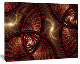 Brown Symmetrical Fractal Pattern, Floral Canvas Art Print, 40"x30"