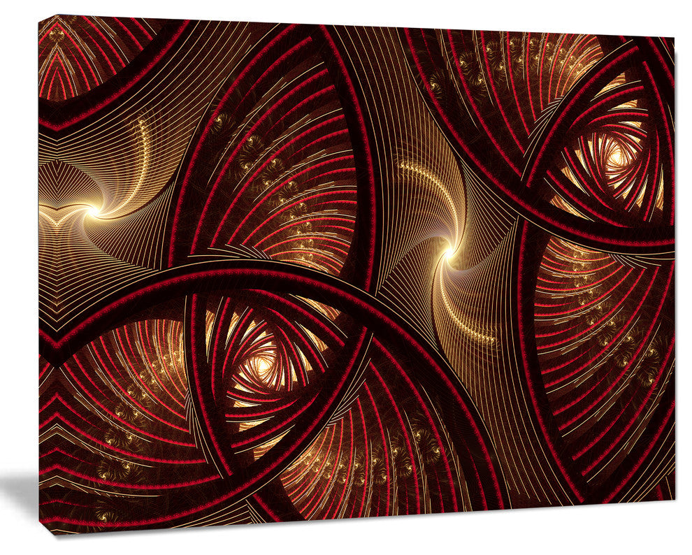Brown Symmetrical Fractal Pattern, Floral Canvas Art Print, 40"x30"