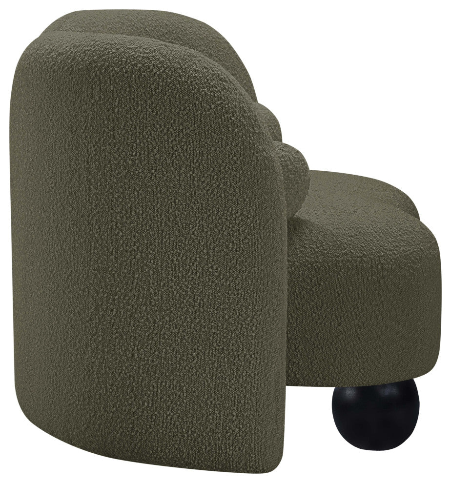 Daphne Upholstered Chair/Loveseat/Sofa, Olive, Boucle Fabric, Chair
