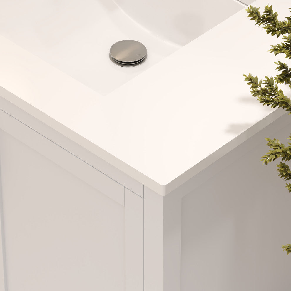 Rooh Bathroom Vanity, White, 72", Vanity, Countertop, Sink
