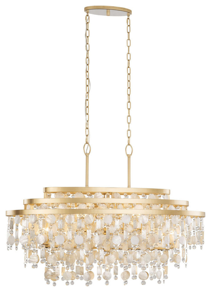 Kalani 9-Lt Linear Pendant - French Gold