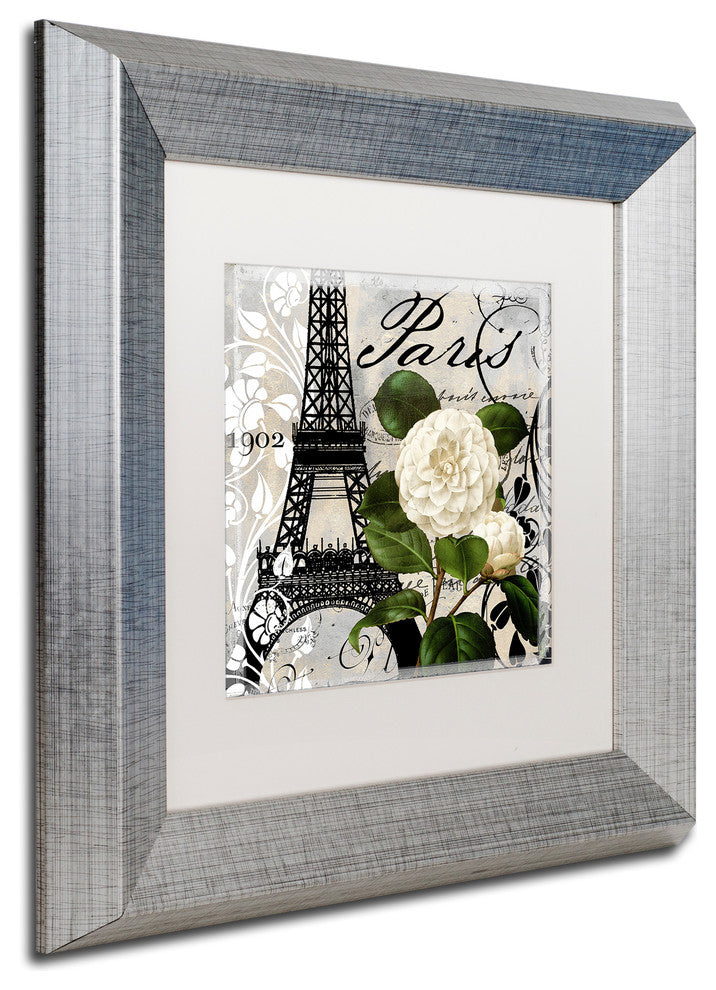 Color Bakery 'Paris Blanc I' Art, Silver Frame, White Matte, 11"x11"