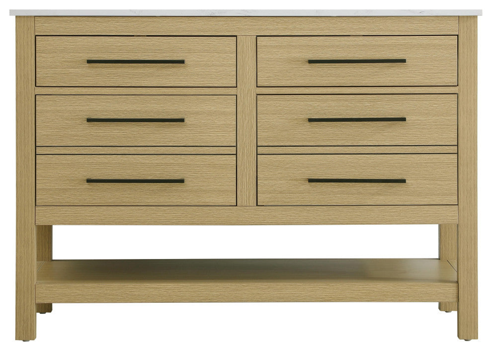 Home Living 48" Single Bathroom Vanity, Honey Brown