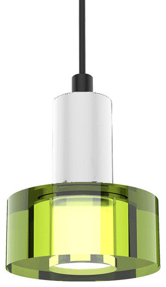 White Socket - Green Color Gel Single Pendant