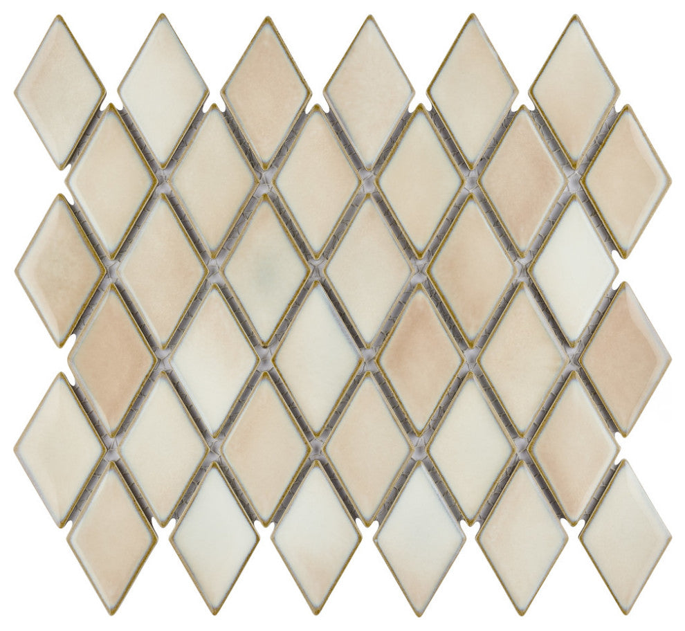 Hudson Kite Porcelain Mosaic Floor and Wall Tile, Truffle