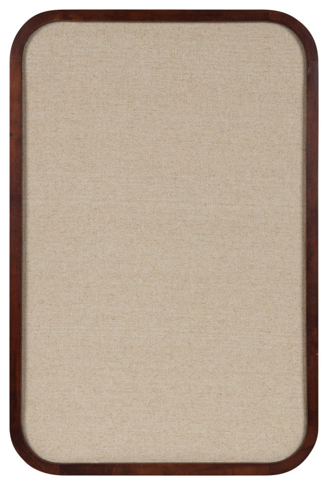 Hutton Wood Framed Fabric Pinboard, Walnut Brown 20x30