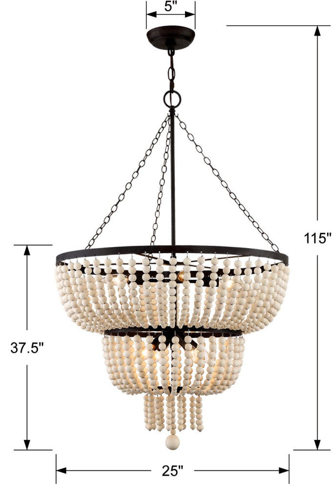 Crystorama Lighting Group 610 Rylee 8 Light 25"W Crystal - Antique Gold