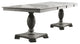 Benzara BM215018 Dining Table With Double Pedestal Base and Extension Leaf, Gray