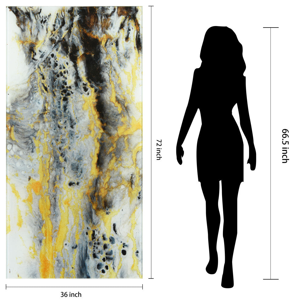 "Granite" Frameless Free Floatingtempered Glass Wall Art, B