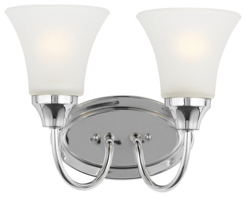 Sea Gull Holman 2-Light Bath Vanity Chrome/Satin Etched