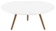 Lippa 36" Round Wood Top Coffee Table with Tripod Base Walnut White